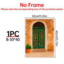 1/6pcs Italian Town Canvas Wall Art Posters, Room Home Decor Aesthetic Decorations, Optional Framed Wall Decor, Colorful European Street & Mediterranean Landscape Oil Painting Posters, Aesthetic Orange Green Gallery Wall Decor - Multicolor - View 13