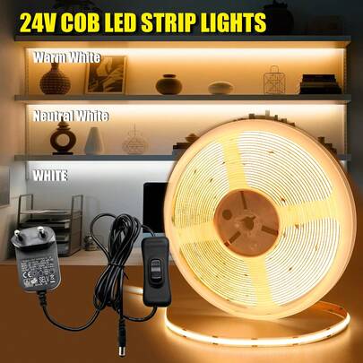  Dây đèn LED COB dẻo LQHZMYY, đèn dây COB uốn cong có công tắc vật lý, dùng để trang trí phòng khách, chiếu sáng nền, đồ thủ công DIY, điều khiển bằng nút bấm, phù hợp cho phòng ngủ, phòng khách, ngoài trời, trang trí tiệc tùng, sử dụng đa năng.