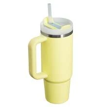 40oz Pastel Yellow Stainless Steel Tumbler With Handle & Straw Lid - 黃色 - 查看 5