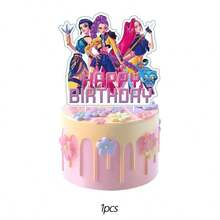 Hasbro 25 piezas Conjunto de decoraciones para pastel de cumpleaños con temática de chica anime, decoraciones de magdalenas con estilo mágico, adecuado para suministros de fiesta con temática de superhéroes lindos - Inserto de pastel de dibujos animados - Ver 10
