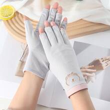 UV-Protective Half-Finger Nail Art Gloves For Women, Thin, Anti-Tanning, Suitable For Driving And Cycling, Non-Slip, Breathable, For Spring And Summer - Pink - View 8