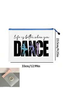 Multi-Color Waterproof Fashion Mesh Fabric Make Up Bag With Dance Theme Pattern. "Dance" And Creative Patterns Of Dancing Girls, Large Capacity Transparent Cosmetic Bag, Toiletry Bag With Nylon Zipper - Lightweight - Multicolor - View 11