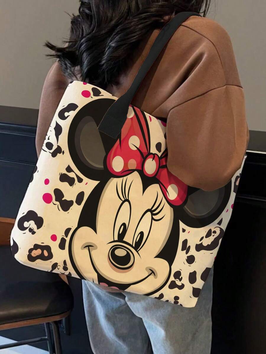 Disney 1个迪士尼米奇老鼠风格单肩包，卡通帆布包，学校和办公室收纳包 - 長方形 - 查看 1