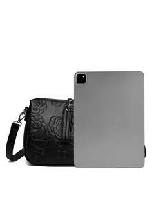 Bolsa de ombro feminina de macio de alta qualidade, com estampa floral, modelo 2025. Bolsa mensageiro, carteira e bolsa de grife. - Preto - Ver 10