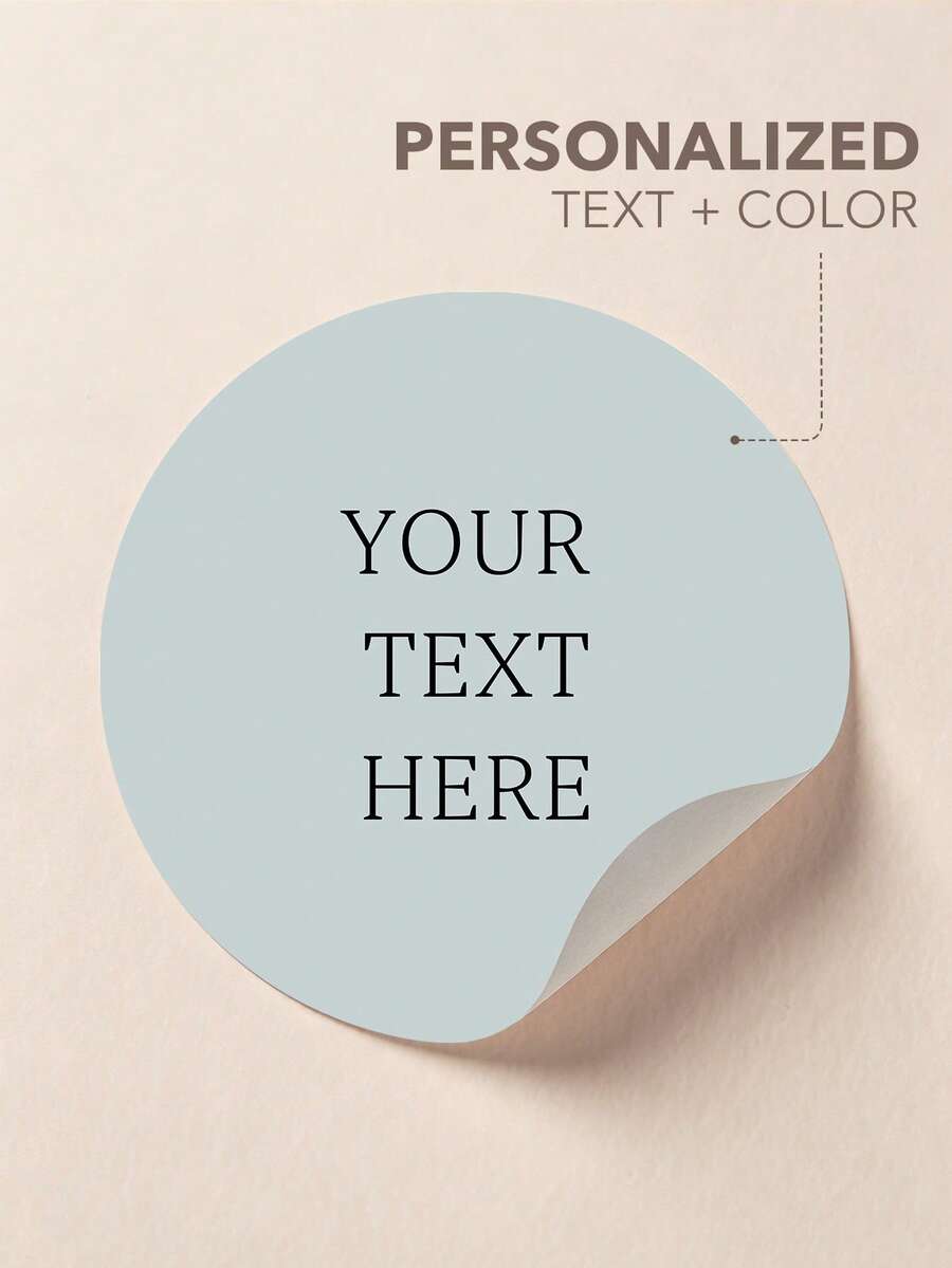 1.6 Inch 100pcs Customized Wedding Stickers, Personalized Round Stickers, Cute Wedding Favor Stickers, Handmade Stickers, Business Stickers, 12 Colors, Wedding Name Stickers, Personalized Stickers, Thank You Stickers, Wedding Labels, Suitable For Parties And Celebrations ,Forever Love, Minimalist - Blank - View 1