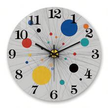 10-16 Inch Colorful Polka Dot Wooden Wall Clock, Battery Operated Silent Non-Ticking Clock For Living Room, Bedroom, Office, (Batteries Not Included), Suitable For Mother's Day, Easter, April Fool's Day - JC0065 - View 12