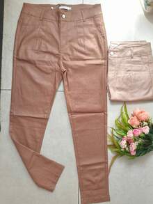 Women's Spandex Resin Pants - Brown 4 - View 1