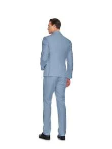 Giacca monopetto da uomo, blazer formale con colletto, adatto per abbigliamento da lavoro, elegante cappotto con bottoni frontali, adatto per ufficio, riunioni, colloqui e occasioni formali, versatile per uso quotidiano - blu polveroso - Visualizzare 6
