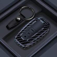 Funda de fibra de carbono ABS para llave de coche para Prius, Camry, Corolla, CHR, C-HR, RAV4, Land Cruiser, Prado, soporte de llavero, accesorios - Dos llaves - Ver 9