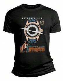 Playera Interestelar Reloj Tiempo Espacio Ciencia Stay - Negro - Ver 4