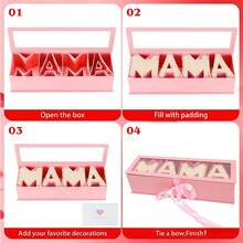 MAMA 鲜花空盒 母亲节 “MAMA”字母花卉可填充盒 带盖空纸板礼品盒 适用于婚礼、生日、母亲节包装 - 查看 10