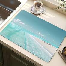 1pc Kitchen Counter Wildflower Pattern Absorbent Non-Slip Mat, Heat Resistant Pad For Coffee Bar Decor, Dining Table Decor, World Cup Party Home Decoration - Lounge Chair Island - View 8