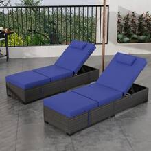 Patio Lounge Chair & Swing Chair - Blue - View 1
