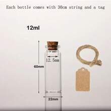 Mini botellas de vidrio de 5 a 30ML con corcho, juego de botellas de grava, artilugios, viales de poción, botellas de mensajes para decoración de favores de boda, 5 uds. - 15 ml - Ver 18