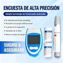 Un conjunto de medidor de glucosa en sangre con una tira de prueba de recolección de sangre de aguja de recolección de sangre para medir la hiperglucemia en 8 segundos. - Multicolor - Ver 2
