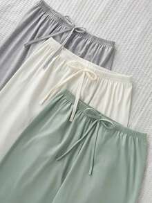 3pcs/Set Women Casual Elastic Waist Cozy Pants, 3 Color Combo, Fall Winter Clothes - Nhiều màu 7 - Xem 10