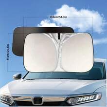 Foldable And Easy-To-Install Car Front Window Sunshade Protector Can Achieve Cooling And UV Protection, Vehicle Sun Protection/Cooling, High-Quality And Durable Car Sun Visor, Thermal Insulation And Anti-Glare Privacy Protection Functions - Effective Cooling54.3x25.6IN - View 1