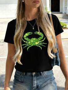 Dam-T-shirts - Svart - Visa 2