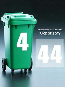 2pcs White Number Stickers For Outdoor Trash Cans, Self-Adhesive Number Stickers, Durable PVC Self-Adhesive, Large Commercial Grade, High Visibility Reflective Trash Can Labels, Suitable For Wheeled Trash Cans, Large Trash Cans, Car Trash Cans, Garage Organization - A - View 19