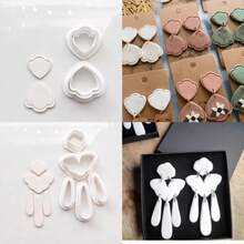 Auspicious Patterns Asymmetric Figure Shaped Vacation Style Clay Molds Clay Cutting Molds For Earring Jewelry Making Clay Tools - White - View 5