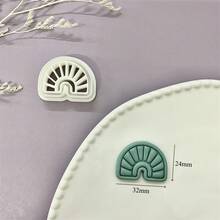 Auspicious Patterns Asymmetric Figure Shaped Vacation Style Clay Molds Clay Cutting Molds For Earring Jewelry Making Clay Tools - White - View 12