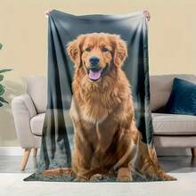 Customized Photo Blank Throw Blanket, Vintage Flannel Blanket, Knitted Fabric Suitable For All Seasons, Digital Printing, Customized Gift For Couples And Families, Unique Commemorative Souvenir - Multicolor - View 3