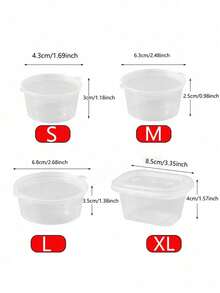 Bộ 50 hộp đựng mini trong suốt hình trái cây chanh dây, quất, chanh, dùng một lần để đông lạnh, đựng nước sốt/nước chấm. - Trong sáng - Xem 2