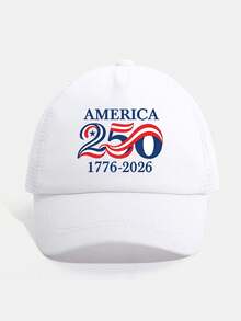1PC Adjustable Kids Trucker Hat (1-7 Years) - America 250th Anniversary Patriotic Printed Cap, Mesh Back, Ideal For Independence Day & Outdoor Activities - 1PC - View 7