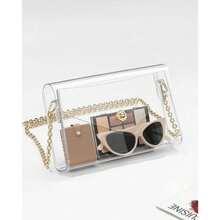 Clear Crossbody Bag For Concerts - Stadium Approved Transparent Purse With Chain, Travel Essentials Beach Bag For Women, Fits Wallet & Sunglasses - Clear - View 1