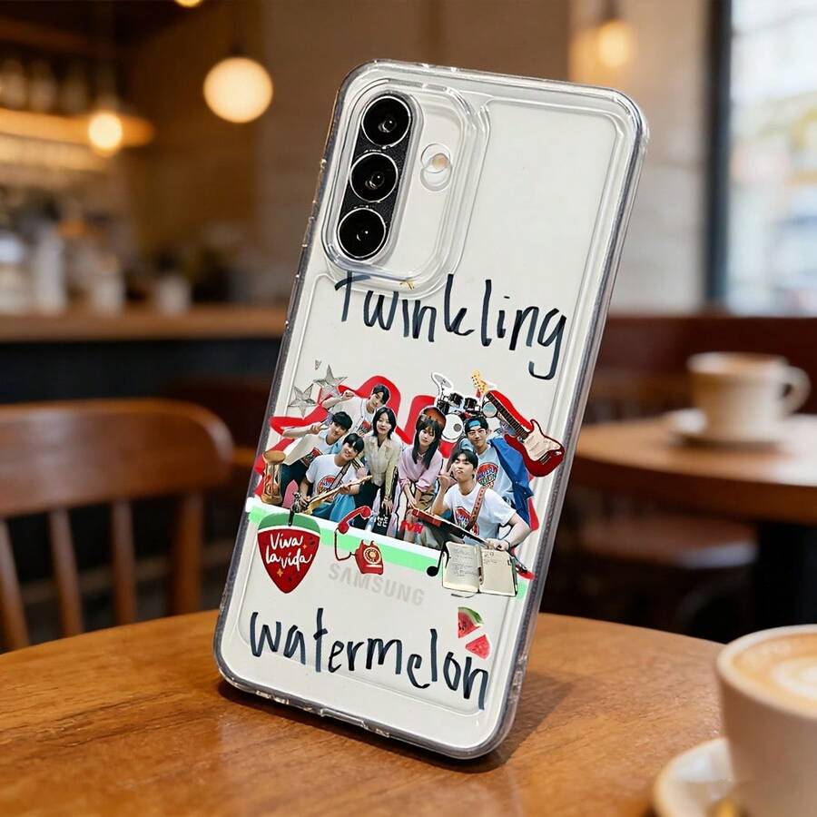 Phone Case - Soft TPU Clear Case With Glitter Watermelon Design, Compatible With Samsung Galaxy A56 A36 A26 A17 A07 A35 A55 A06 A05S A34 A25 A05 A14 A24 A54 A15 A73 A53 A13 A23 A33 A52 A72 4G 5G - 樣式 1 - 查看 1