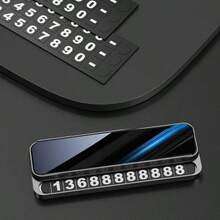 Placa de número de teléfono universal para salpicadero de coche, tarjeta de estacionamiento temporal - A - Ver 4