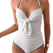 New High-End Vintage Simple Slimming One-Piece Hot Spring Resort Swimsuit For Women - Image Color - View 6