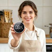 Circular Magnetic Timer With Rotating Design, Cooking & Learning Time Management Desktop Decor - Other - View 1