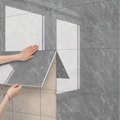 3D Faux Marble Peel And Stick Wallpaper - Waterproof, Easy To Clean Foam Tile Stickers, Suitable For Kitchen, Bathroom, Living Room And Office