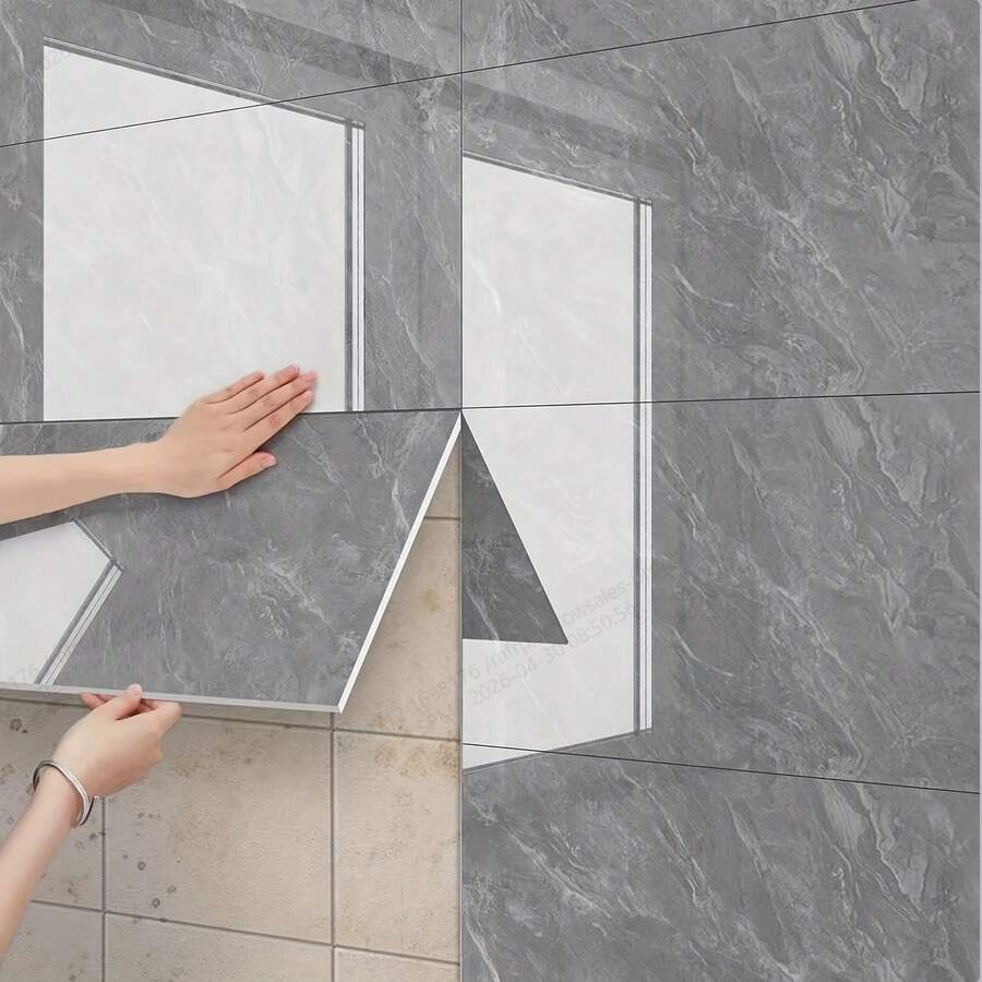 Giấy dán tường giả đá cẩm thạch 3D tự dính - Chống thấm nước, dễ lau chùi, dạng tấm xốp, thích hợp cho nhà bếp, phòng tắm, phòng khách và văn phòng. - Một cỡ - Xem 1