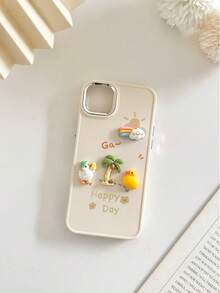 Resort Style Metal Frame Painted Accessories, Shockproof Compatible With Apple 14, 14 Pro, 14 Pro Max; Cartoon Painted Shockproof Phone Case Compatible With Iphone 13, 13 Pro, 13 Pro Max, 11, 11 Pro Max, 12, 12 Pro, 12 Pro Max, XR, 7/8, XS; High-End Phone Case Compatible With Iphone 15, 15 Pro, 15 Pro Max, 16, 16 Pro, 16 Pro Max - Multicolor - View 5