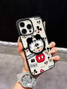 Miniso Disney Mickey Mouse Pattern Shockproof Phone Case Compatible With IPhone 17 Pro Max, 17, 16 Pro Max, 15 Pro Max, 16 Pro Max, 14, 13, 12, 11, 13 Pro Max, 14 Plus, 15 Pro, 12 Pro, 16 Plus, Supports Wireless Charging - Black - View 5