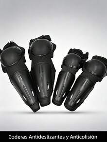 Protectores para Motociclista Bicicleta, 1 Set de Rodilleras Y Coderas Articuladas para Motocicleta, Protección de Rodilla ​ Motociclismo, Rodilleras para Motocross Carreras, Ciclismo. - Negro 3 - Ver 9
