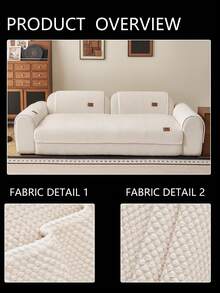 1pc All-Season Comfortable Sofa Cushion Cover, Modern Minimalist Non-Slip Sofa Seat Cover, Autumn/Winter Plush Dust-Proof Stain-Resistant Machine Washable Hand Washable Sofa Cover Cloth, Beige Fresh Fashion Soft Non-Fading Non-Shedding Bedroom Decor Pet-Friendly Protective Cover, Adjustable Corner Sofa Cover Suitable For Bedroom, Office, Living Room Combination Furniture, L-Shaped Sofa And 1234-Seater Sofa - Beige - View 10