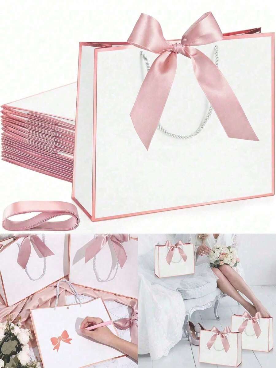 Paper Gift Bags, 11 Inch Medium Size, Suitable For Birthday Parties, Bachelorette Parties, Shopping Gift Bags, Gender Reveal Parties, Valentine's Day And Other Occasions - Multicolor - View 1
