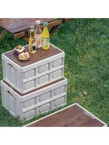 Caja de almacenamiento plegable con asa y tapa, de gran capacidad, apilable, multiusos, con capacidad para hasta 15 kg (33 libras), ideal para almacenamiento, organización y mudanzas tanto en exteriores como en el hogar. - A - Ver 7
