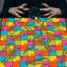 Snakes And Ladders Game Mat, Colorful Bohemian Style Polyester Material Game Pad, Washable Tablecloth, Suitable For Family Game Nights, Parties, Home Decor, Reusable, Multiple Sizes Available - AKUAN - View 4