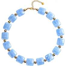 Dây chuyền hạt cườm rực rỡ dành cho nữ, vòng cổ choker phong cách Bohemian độc đáo làm từ hạt nhựa, quà tặng Ngày của Mẹ hoặc sinh nhật cho mẹ, cô giáo, dì. - vòng cổ màu cam - Xem 9