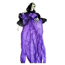 Bruxa Além Roxa Pendurar Led Som Halloween Pendurar - F - Visão 6