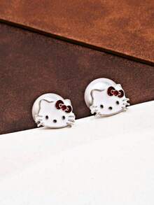 SANRIO Cute Cartoon Soft & Sweet Korean Style Hello Kitty Earrings, Girly Aesthetic Jewelry - Multicolor - View 5