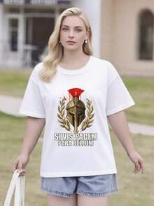 Women's 100% Cotton Crew Neck T-Shirt: Breathable And Comfortable. This Cute And Casual T-Shirt Is Perfect For Spring And Summer, Ideal For Both Everyday Wear And Going Out. Lightweight, Cool, And Durable, It's A Versatile Wardrobe Staple. - 白色 18 - 查看 6