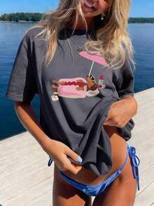 Camiseta Tamaño grande con mpado Divertido de Perro Salchicha es Caliente Perro es la Playa, Estilo Y2K Estética Lindo Animal Gráfico Superior Informal de Verano con Diseño Creativo, Camiseta de Algodón para Amantes de Mascotas, Uso Diario y Salidas, Estilo Único para Hombres y Camisetas de manga corta de algodón puro para mujer - Blanco - Ver 6