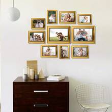 10pcs Vintage Style Decorative Photo Frames, Available In Gold Or Silver Color, Fits 3.5x5/4x6/5x7/6x8/8x10 Inch Photos Or Artwork, Suitable For Desktop Display Or Wall Hanging, Ideal For Children's Birthday, Pets, Family Portraits, Mother's Day Gifts, Portraits, Bedroom, Living Room Home Decor, Enhances Ambiance - 10Pcs - View 11