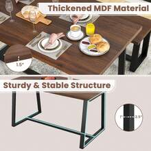 72-Inch Rectangular Dining Table With Integrated 2-Bottle Wine Rack And Condiment Holder Large Industrial Kitchen Table With Metal Footrest And Sturdy Frame For 6-8 People - Rustic Brown - 查看 6