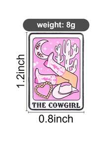 1 chiếc ghim cài áo hình cô gái cao bồi bằng men, ghim cài bài Tarot, ghim cài ve áo hình cây thông, huy hiệu cài trên ba lô, phụ kiện quần áo, trang sức thời trang, quà tặng bạn bè. - Hồng - Xem 12
